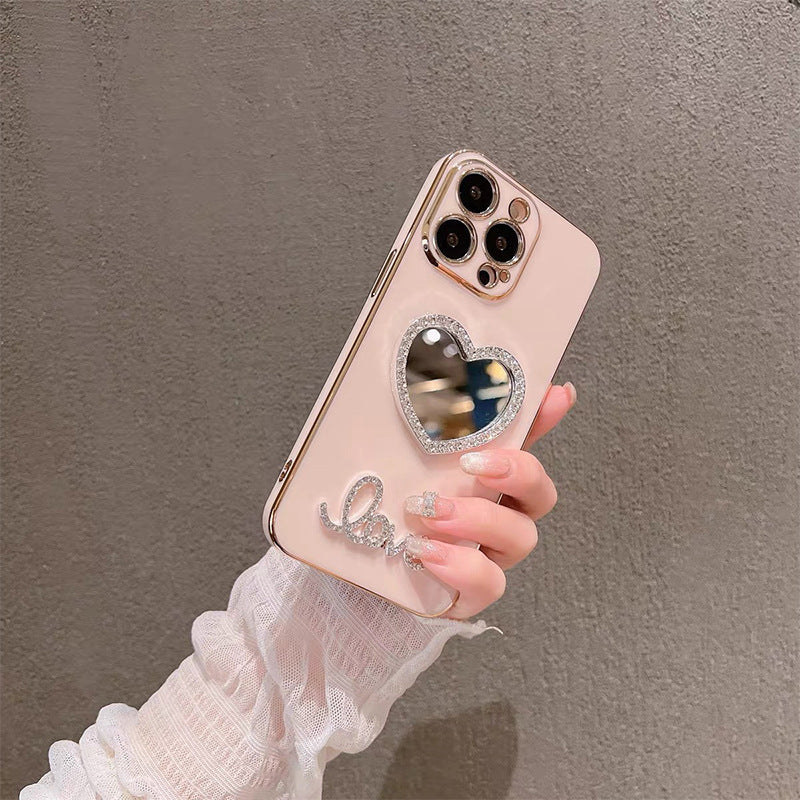 Heart Mirror TPU Phone Case Pink design image
