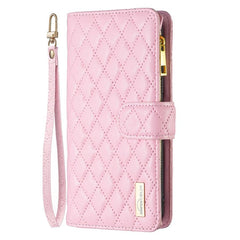 Stylish TPU leather wallet case for iPhone 15 in pink