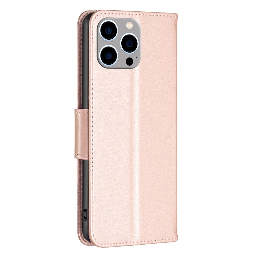 Rose Gold TPU leather flip case open view