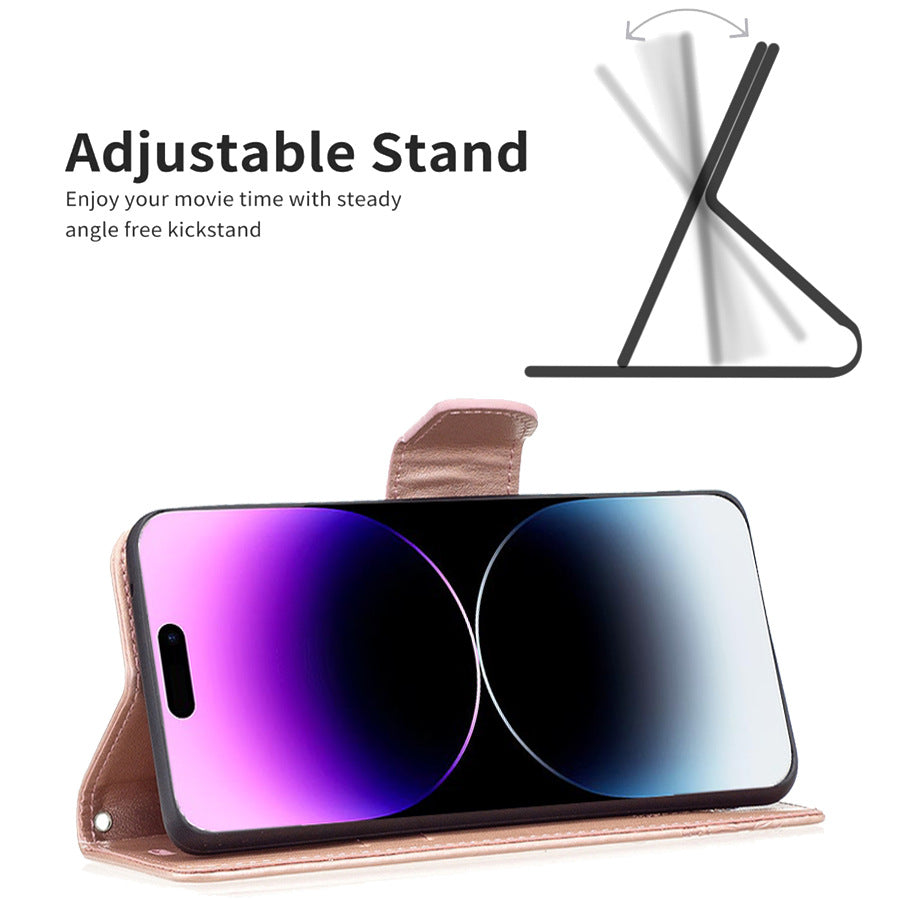 Purple iPhone case with magnetic closure