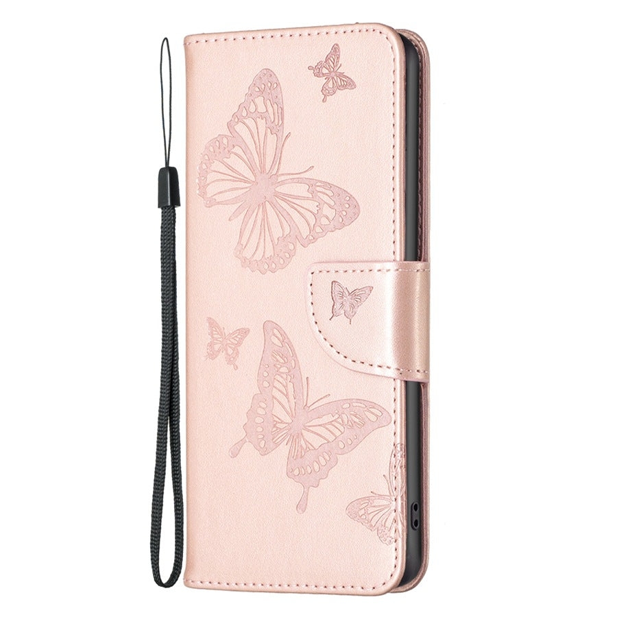 Purple TPU leather phone case for iPhone 14 with stand feature
