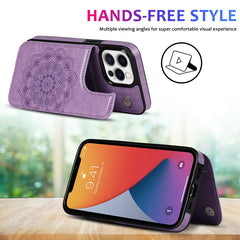 Stylish Magnetic Wallet Case for iPhone 15 in Purple