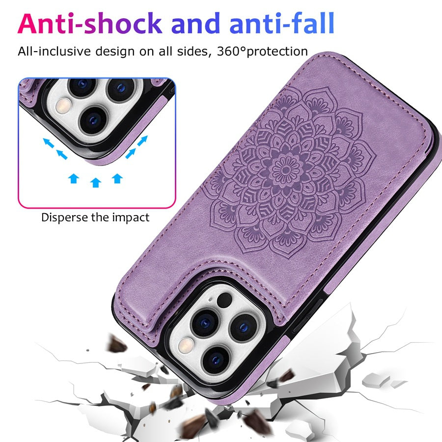 Stylish Magnetic Wallet Case for iPhone 15 in Green