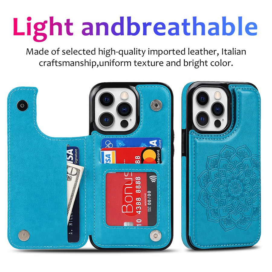 Stylish Magnetic Wallet Case with Card Slots