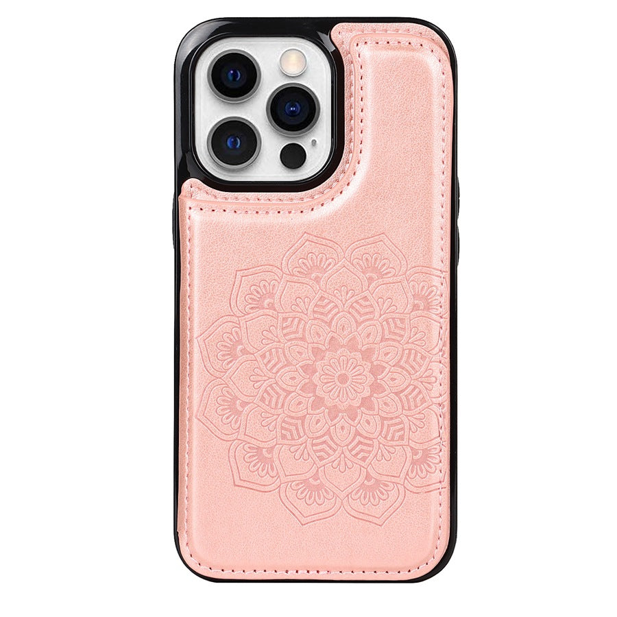 Stylish Magnetic Wallet Case for iPhone 14 in Gray