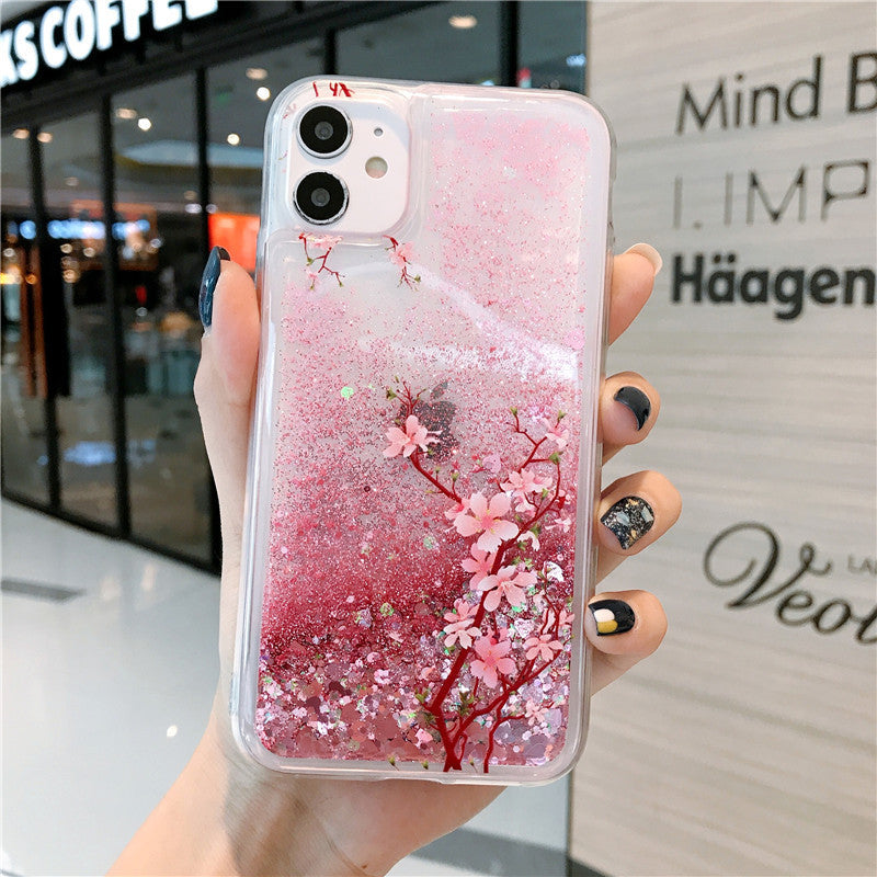 Elegant Pink Blossom Phone Case on a phone