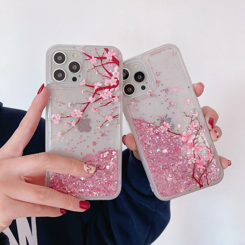 close-up of the Elegant Pink Blossom Phone Case