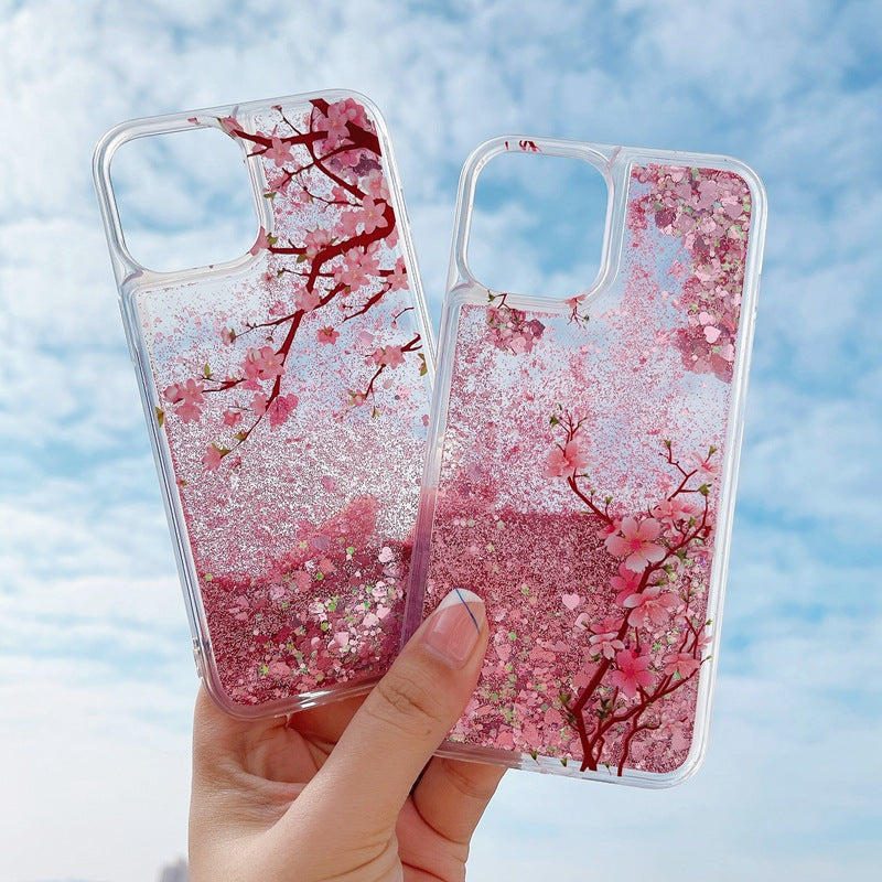 close-up of the Elegant Pink Blossom Phone Case