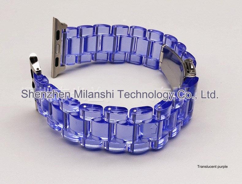 Lightweight resin watch band suitable for workouts