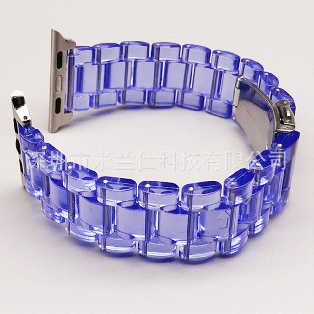 Lightweight resin watch band suitable for workouts