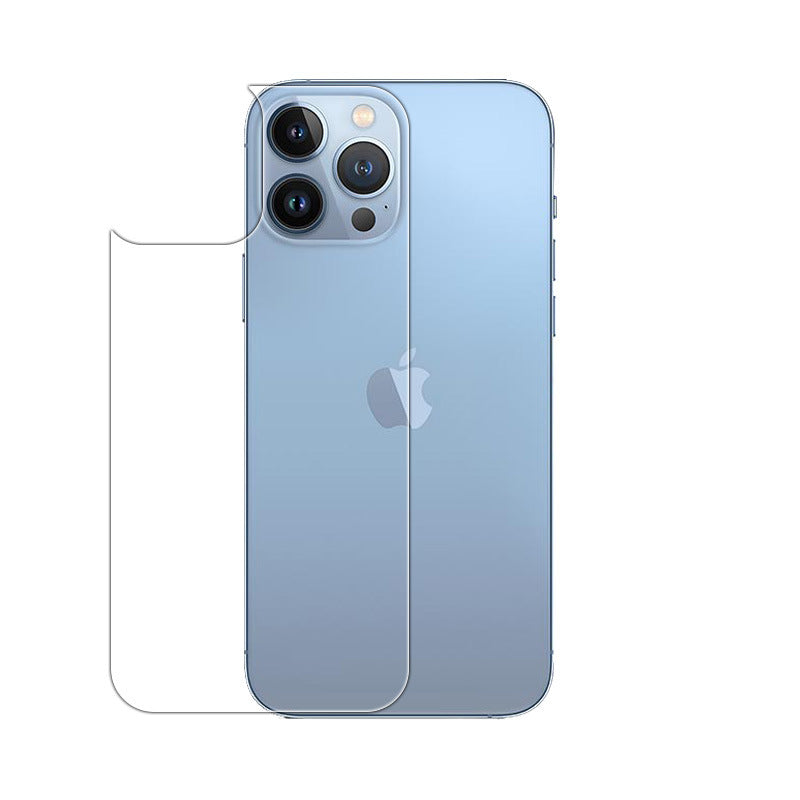 Premium tempered glass back cover on iPhone 13