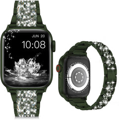 Apple Watch bands displayed on a soft surface