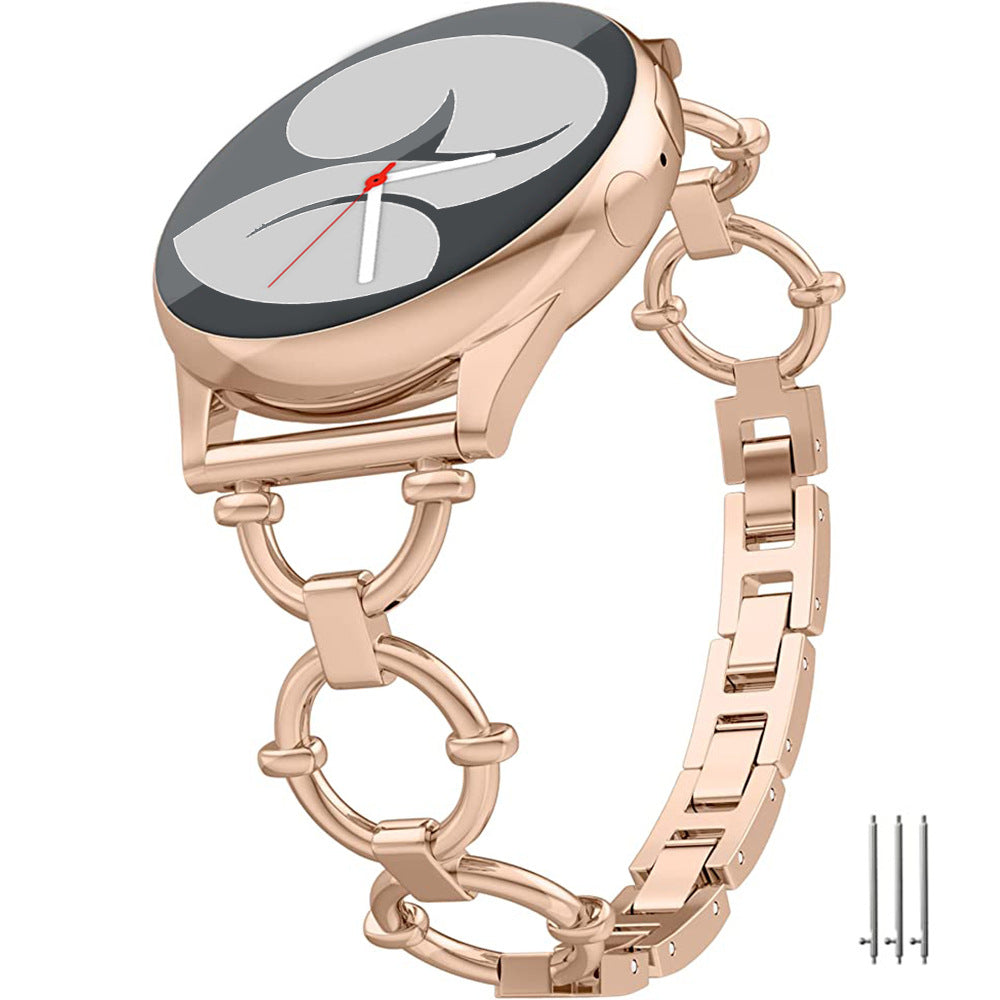 Champagne metal Apple Watch band close-up