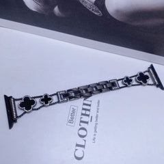 Stylish Four-Leaf Clover Rhinestone Metal Band image 1