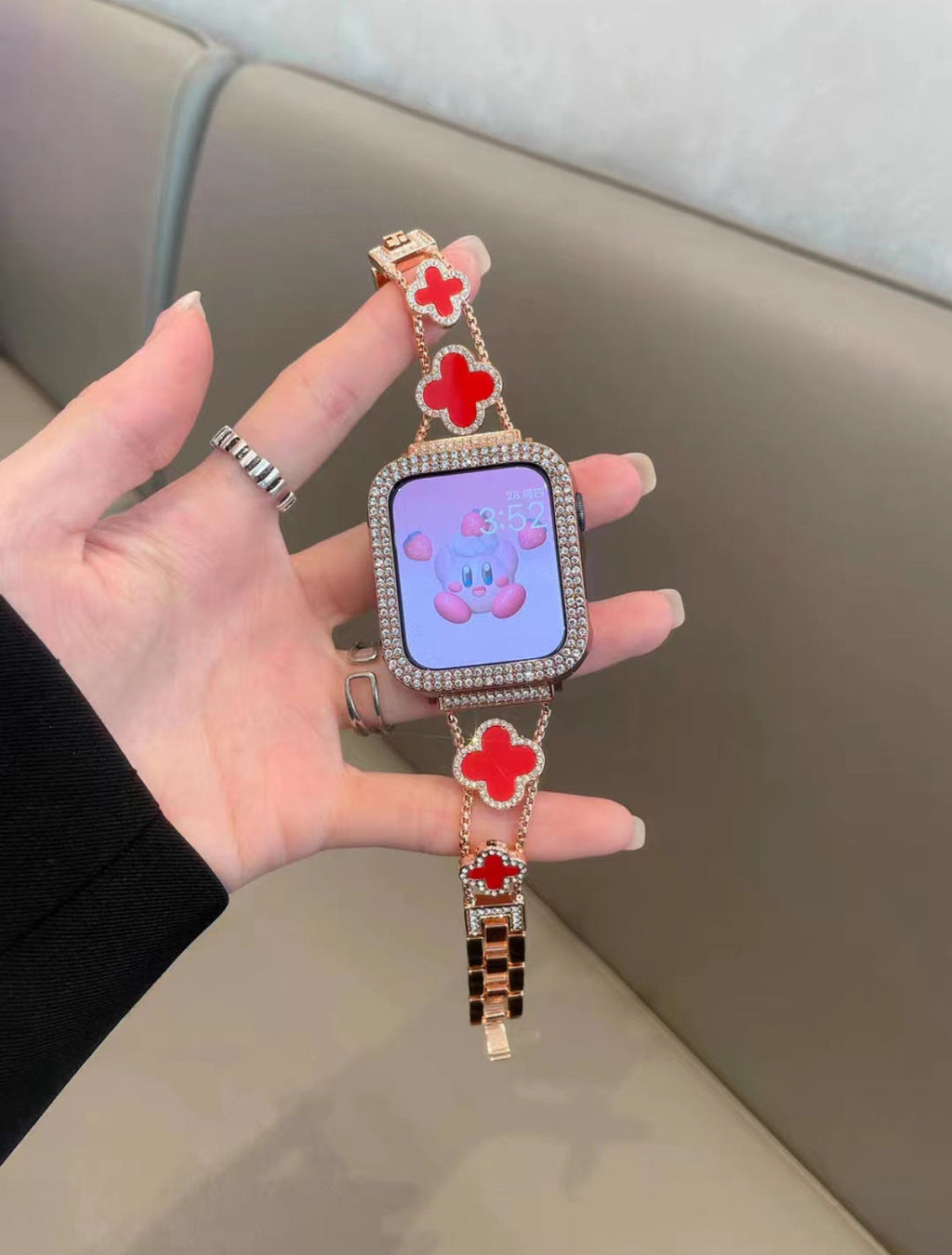 Rose Gold Four-Leaf Clover Apple Watch band image 5