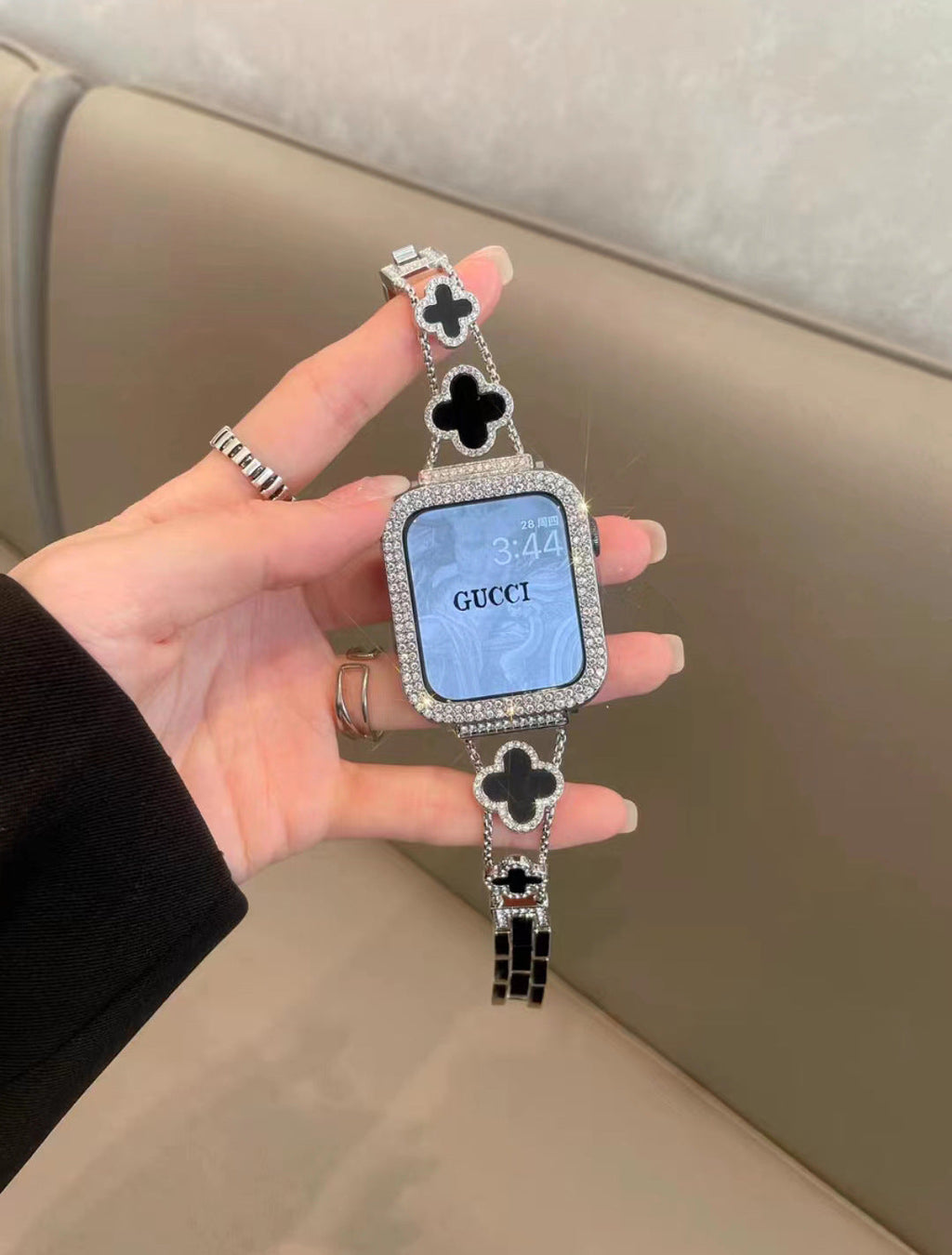 Silvery satin finish Apple Watch band image 6