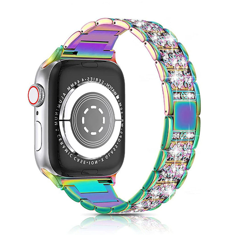 Rainbow stainless steel Apple Watch band