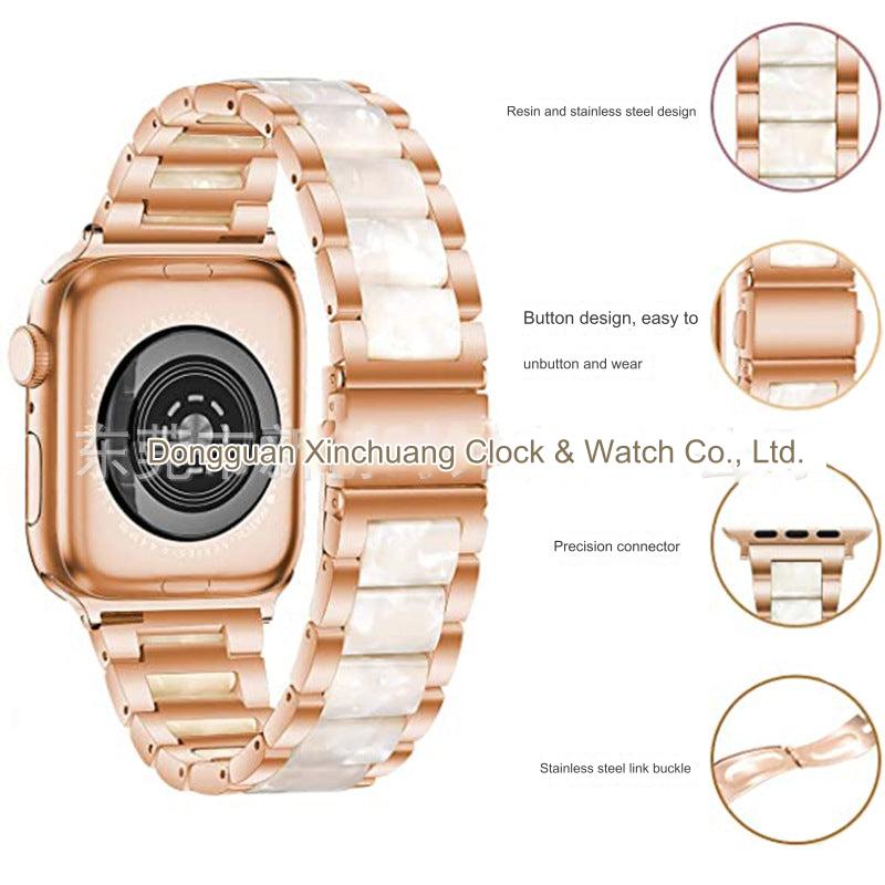 Luxurious lightweight metal resin band for Apple Watch - Rose Gold colour