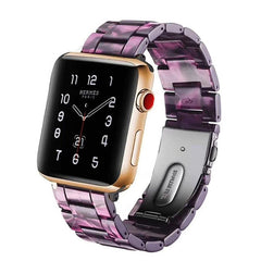 Stylish natural resin Apple Watch band in various colours