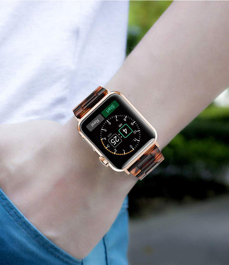 Close-up of natural resin Apple Watch band