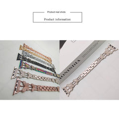 Luxury metal watch band showcased