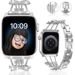 Rainbow metal band for Apple Watch with rhinestones