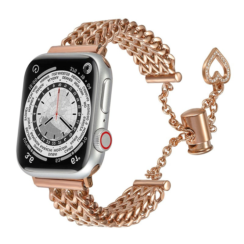 Stylish stainless steel heart woven chain bracelet image 10