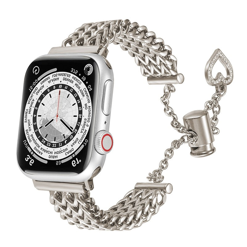 Stylish stainless steel heart woven chain bracelet image 5
