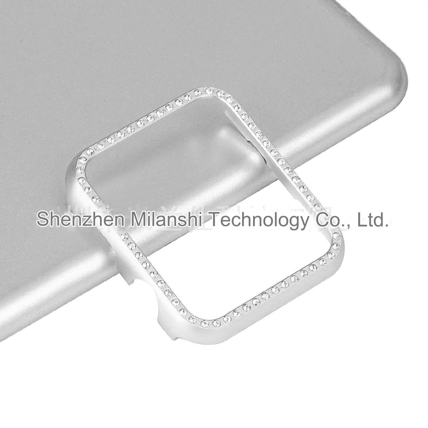Diamond-studded case showcasing rose pink