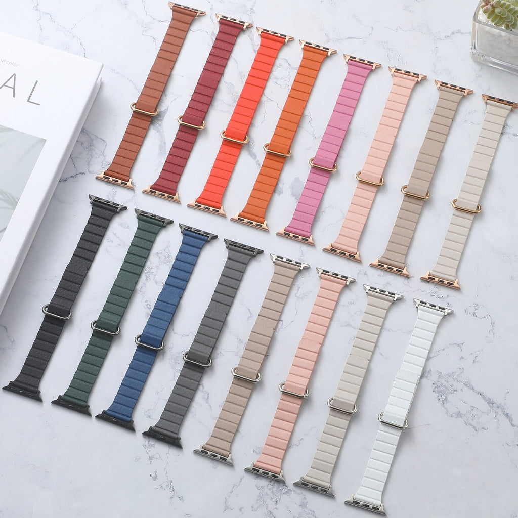 Leather wristband for Apple Watch with chic design