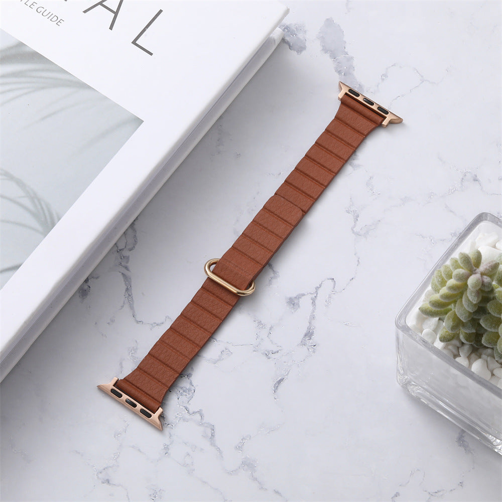 Stylish magnetic leather wristband for Apple Watch
