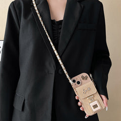 Crossbody wallet case adjustable chain detail