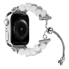 Adjustable Pearl Chain Metal Strap for Apple Watch - Image 4