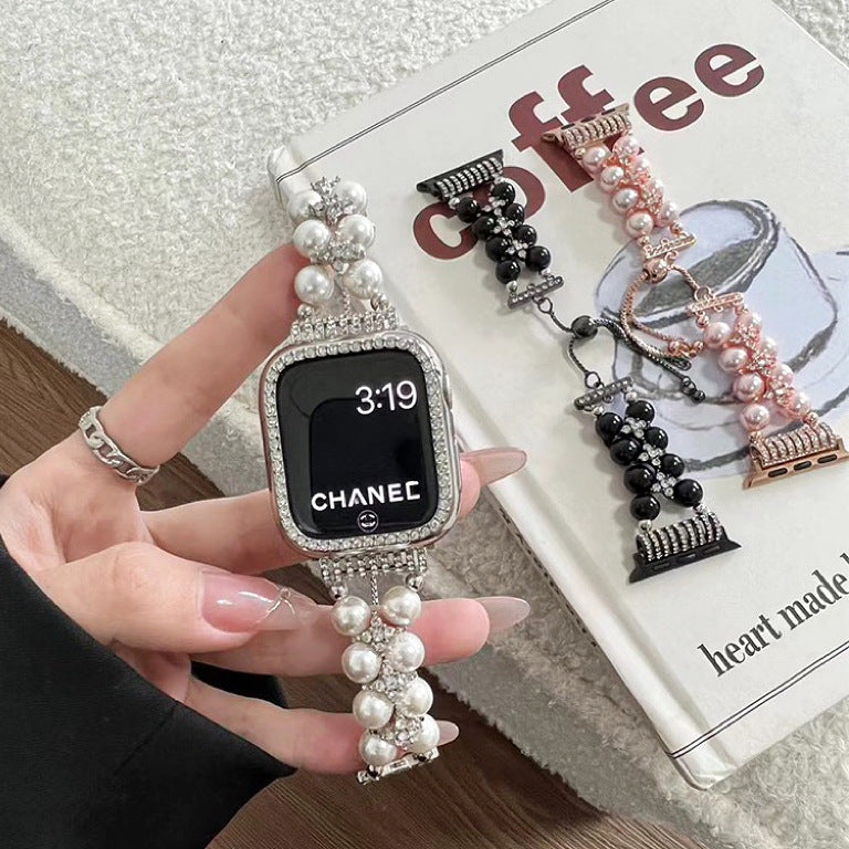 Stylish Pearl Chain Metal Strap - Image 8