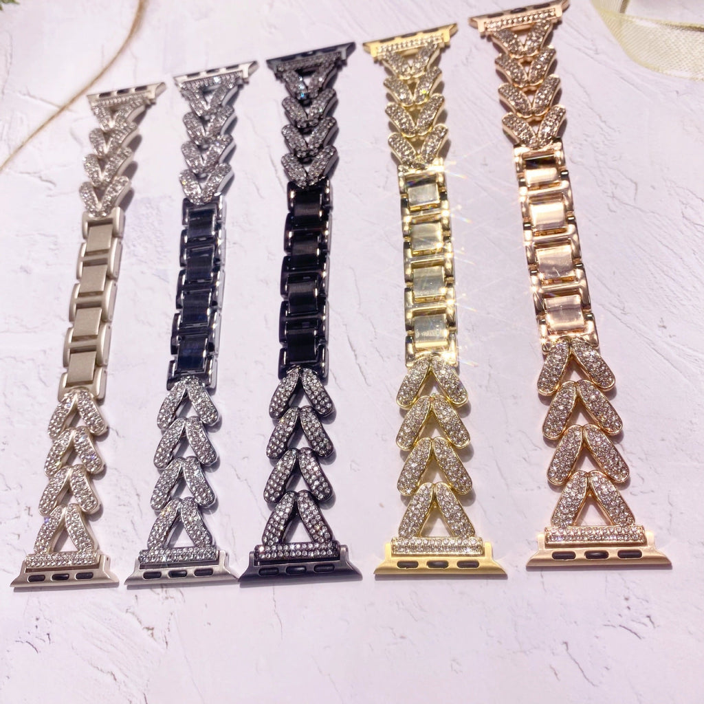 Metal band featuring a secure buckle clasp