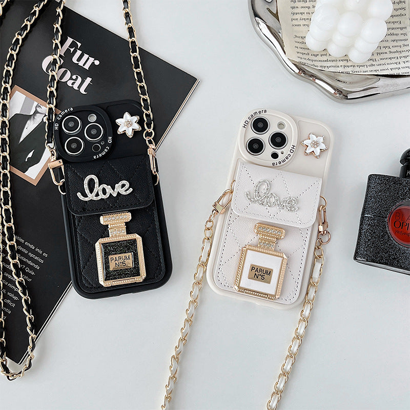 Crossbody phone case with adjustable fittings
