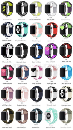 Image of dual colour silicone sport band for Apple Watch 10