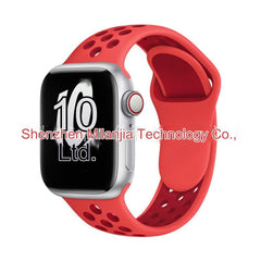 Image of dual colour silicone sport band for Apple Watch 9