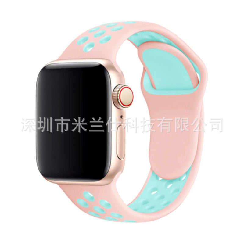 Image of dual colour silicone sport band for Apple Watch 8