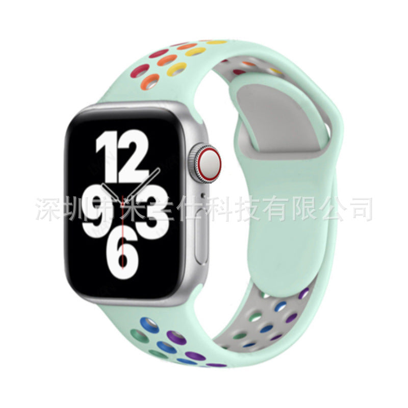 Image of dual colour silicone sport band for Apple Watch 3