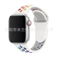 Image of dual colour silicone sport band for Apple Watch 9