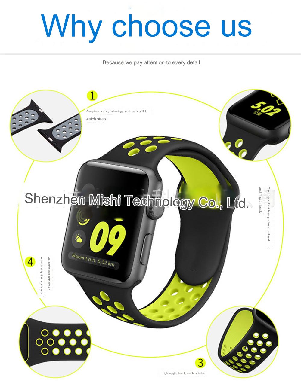 Image of dual colour silicone sport band for Apple Watch 6