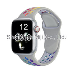 Image of dual colour silicone sport band for Apple Watch 7