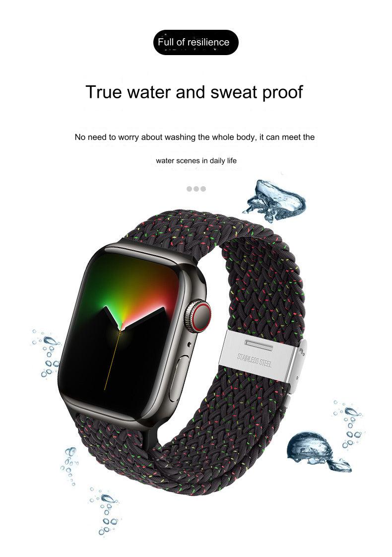 Fashionable nylon strap for Apple Watch in action