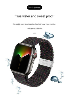 Fashionable nylon strap for Apple Watch in action