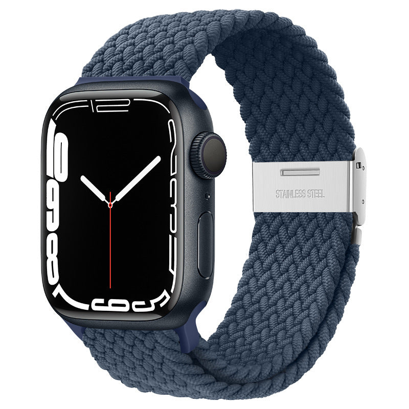 Comfortable nylon woven strap shown with adjustable buckle
