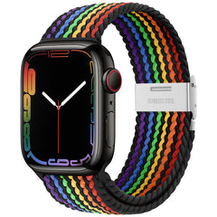 Fashionable nylon strap for Apple Watch in action
