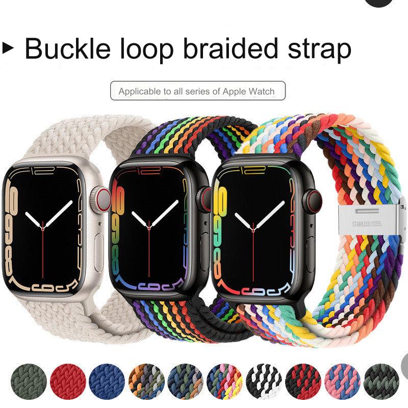 Fashionable nylon strap for Apple Watch in action