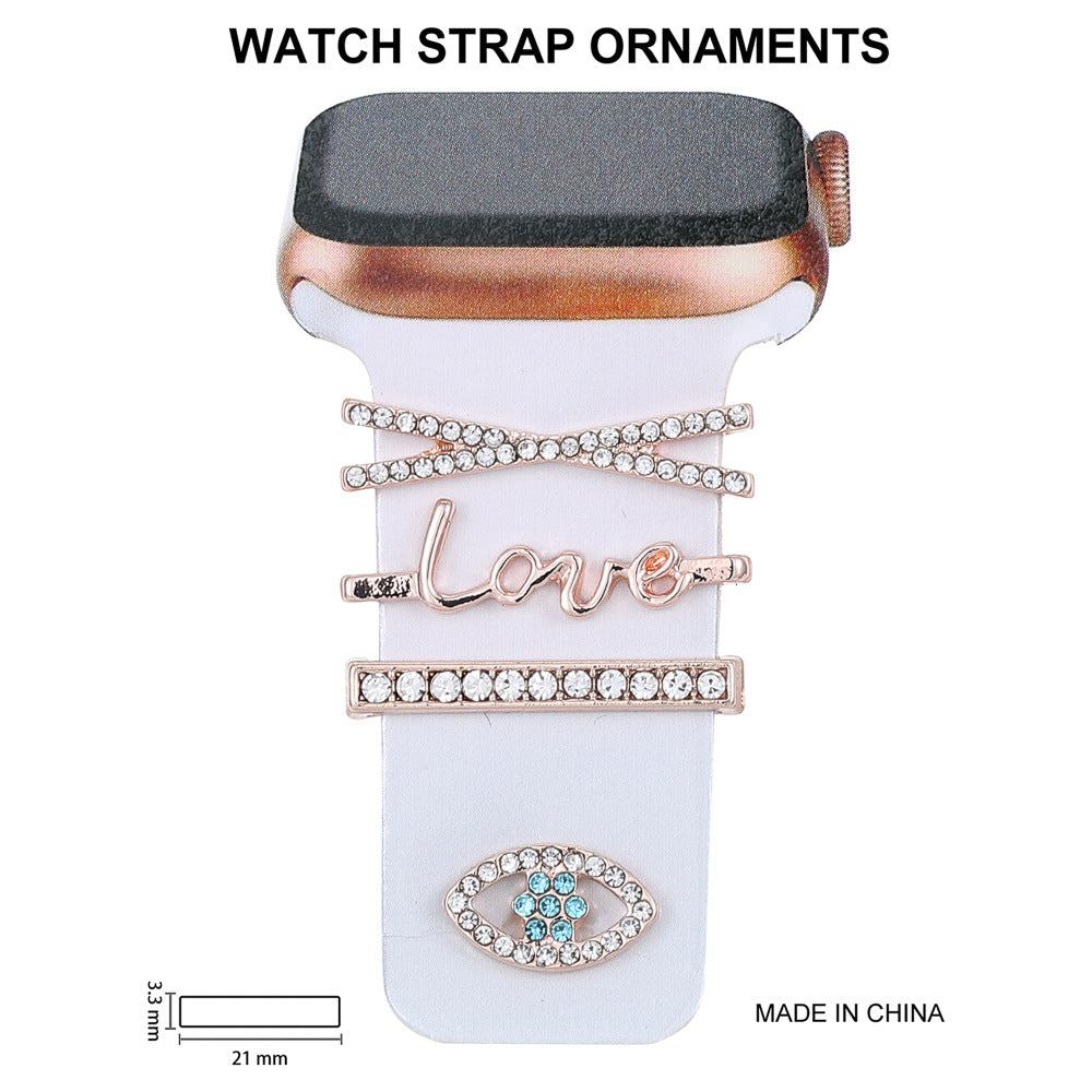 User wearing the diamond-studded silicone strap