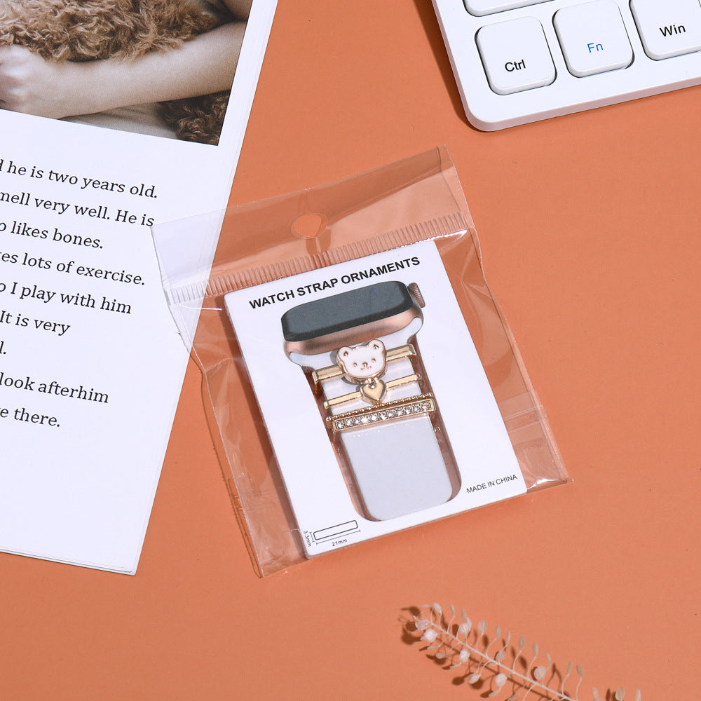Fashionable rhinestone accents on watch band 9